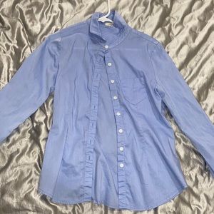 Blue button up blouse